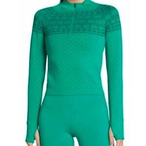 DSG Momentum Seamless 1/4 Zip in Melted Emerald Fair Isle Womens size Small